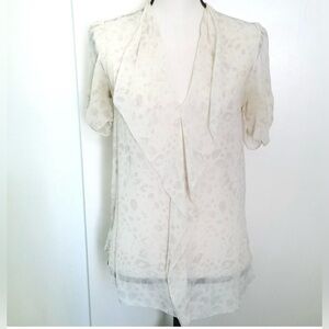 T. Babaton Silk Animal Print Blouse Size XS